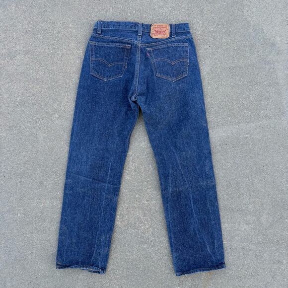 VTG 90s Levi's 501 Fuzzy Blue 5-Button Fly Original Fit Straight Leg Jeans 33x32 - Picture 3 of 11